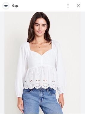 NWT Old Navy Eyelet Coquette Milkmaid Top